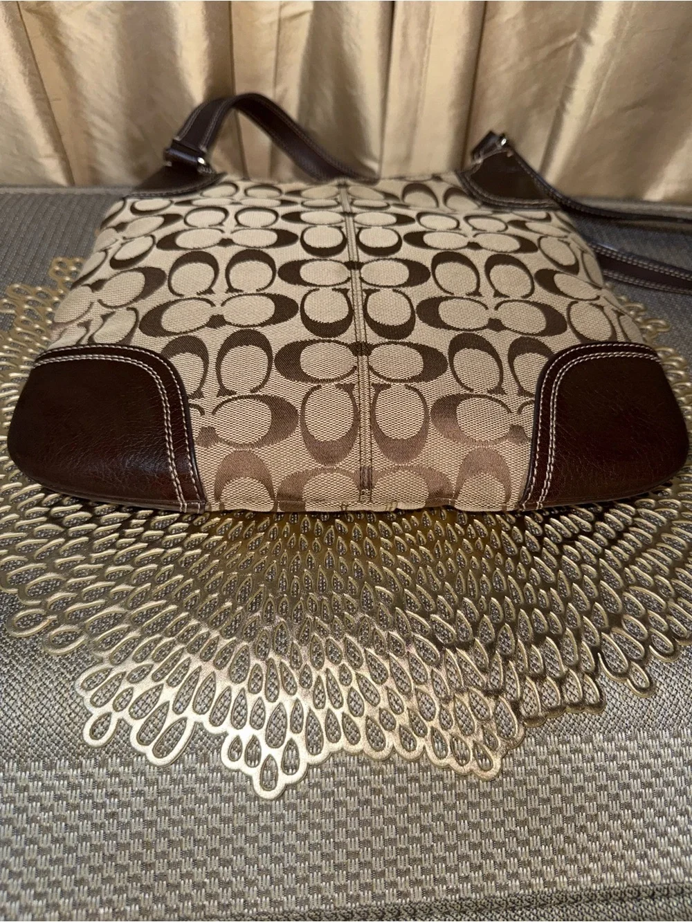 Coach Penelope Signature Jacquard Hippie Crossbody F13979